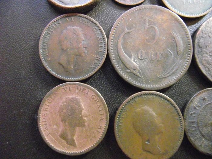 Lot Of Old Danish Coins (1813-1874)
