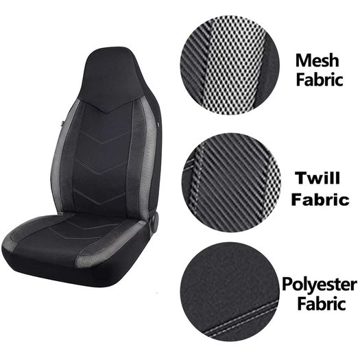 New Air Mesh Fabric Car Van Seat Covers Sporty Design Airbag Compatible Fit For Most Car Suv Truck Van Seat Cushion