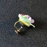 Antique Denton England porcelain china screw-back earrings Image 3