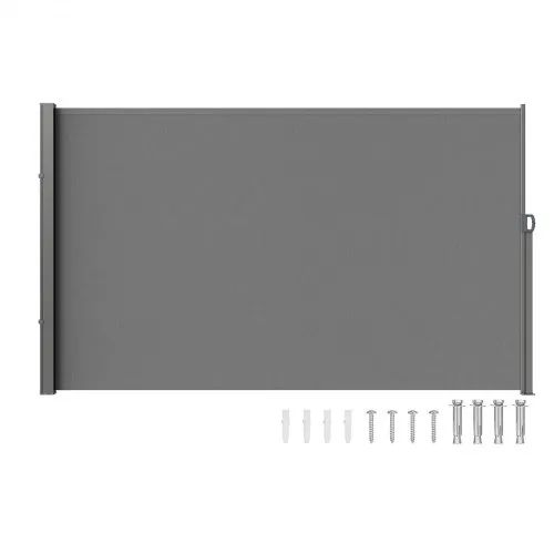 Retractable Side Awning, 71''x 118'' Outdoor Privacy Screen, 180g Polyester Water-proof Retractable Patio Screen, UV 30+ Room Divider