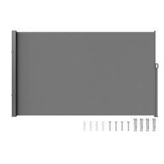 Retractable Side Awning, 71''x 118'' Outdoor Privacy Screen, 180g Polyester Water-proof Retractable Patio Screen, UV 30+ Room Divider