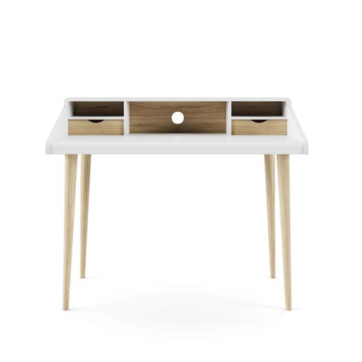 Alphason Yeovil Desk White / Sonoma Oak