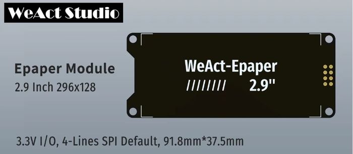 2.9" E Ink display, b/w or b/w/r