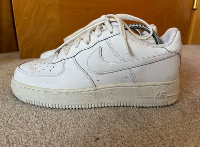Classic White Leather Nike Air Force 1 Low Trainers UK 5.5