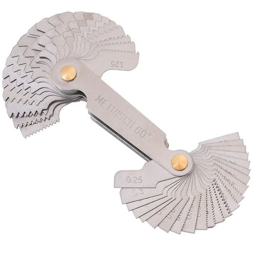 58PCS Stainless Steel Pitch Scale High Precision Measuring Tool Insert U.S. Screw Gauge + Metric Inch One Piece Thread Samples