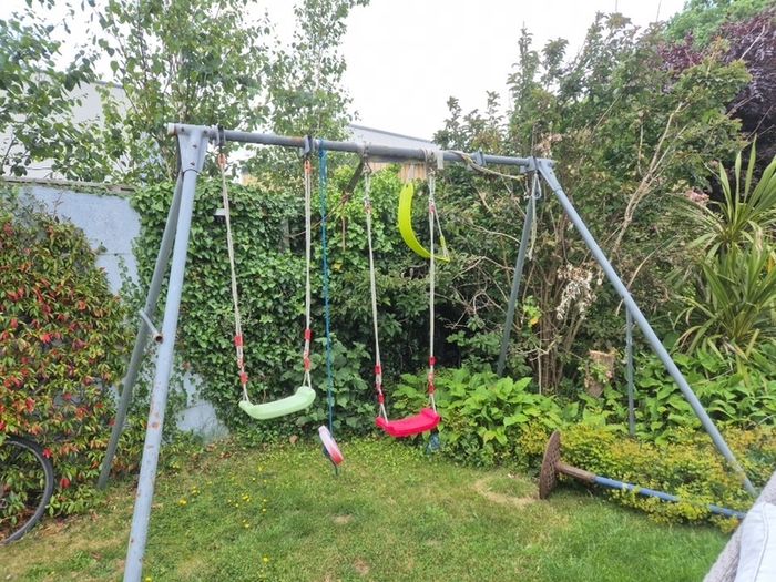 Wooden Playhouse with Slide & Climbing Frame
