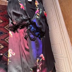 ETRO Italian Designer fringed KIMONO-Jacket - side slits - One Size