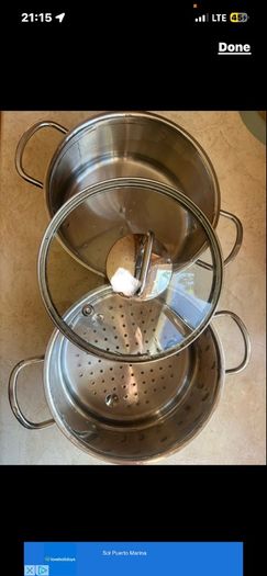 Steamer Cookware Set with Glass Lid Handles Stainless Steel Pan Kitchen Home Cook Chef Healthy Veg Cooking Housewarming induction ceramic gas electric