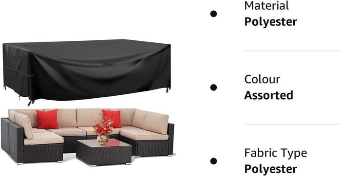 Garden Furniture Outdoor Patio table Covers Rectangular Cover Windproof, Waterproof & Anti-UV for Chair and Table Rattan Sofa Cover