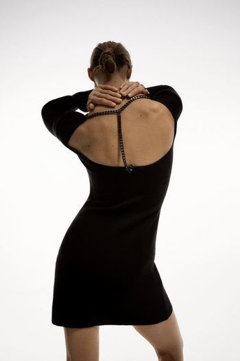 Zara Knit Dress With Chain Detail