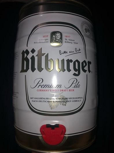 bitburger beer empty can 5 L
