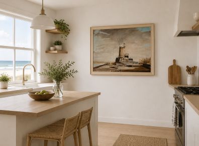 Original J. Wilkinson Oil Painting of Cley Windmill, Norfolk.