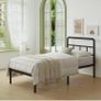 Black Single Bed Frame with Curved Headboard Image 10