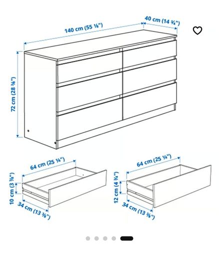 White 6 Drawer Chest of Drawers Excellent Condition