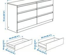 White 6 Drawer Chest of Drawers Excellent Condition