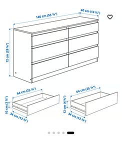 White 6 Drawer Chest of Drawers Excellent Condition
