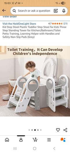 Kid Step Stool Plastic Toddler Step Stool for Kids Three Step Standing Tower for Kitchen Bathroom
