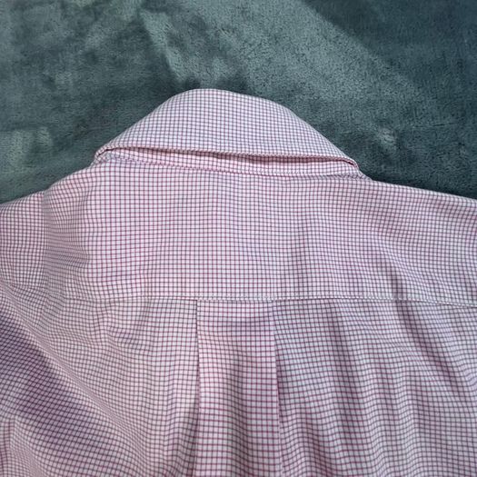 LAUREN RALPH LAUREN Fitted Non Iron Mens Shirt Pink Striped Long Sleeve 15.5 E39