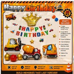 Construction vehicle Birthday Balloon kit