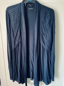 Navy cardigan with waterfall front size 12-14