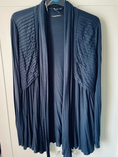 Navy cardigan with waterfall front size 12-14