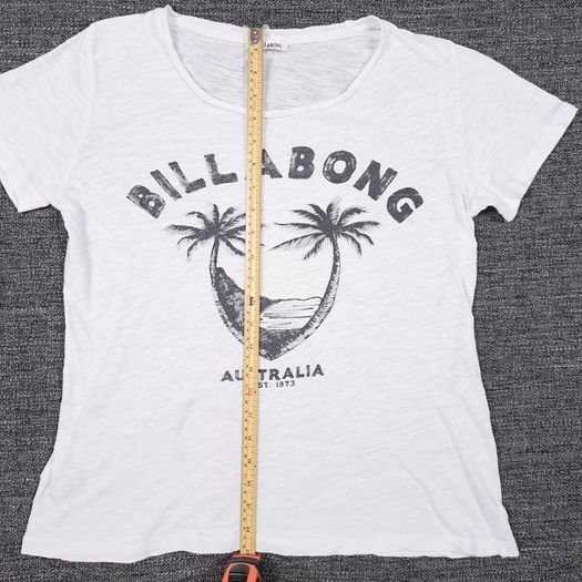 Billabong White Australia Palm Tree Graphic Slub Cotton T-Shirt Top 8UK/36EU
