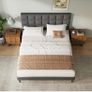 Double Bed Frame, Easy Assembly, Sturdy Wooden Slat Support, Upholstered Platform with Headboard Image 2