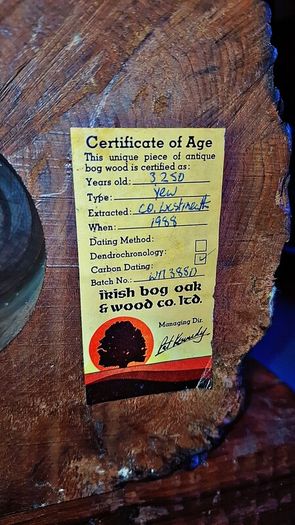 Old Irish bog oak mantle clock