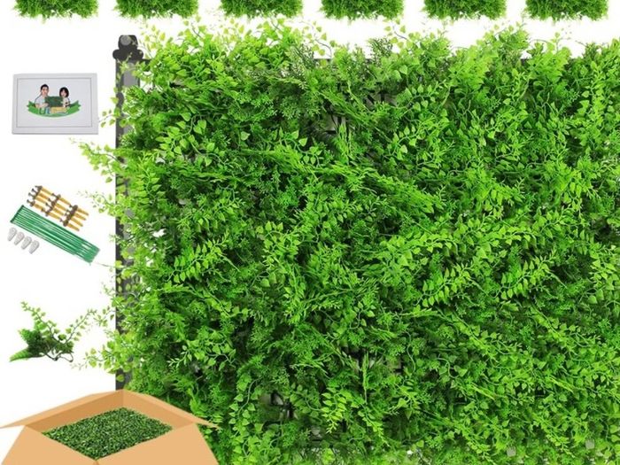 Artificial Plant Wall Panels, 6pcs Fern Greenery, Ivy Privacy Hedge Fence Screening, Home Garden Outdoor Wall Decoration 50 x 50cm (FREE POSTAGE)