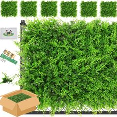 Artificial Plant Wall Panels, 6pcs Fern Greenery, Ivy Privacy Hedge Fence Screening, Home Garden Outdoor Wall Decoration 50 x 50cm (FREE POSTAGE)