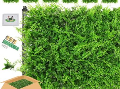 Artificial Plant Wall Panels, 6pcs Fern Greenery, Ivy Privacy Hedge Fence Screening, Home Garden Outdoor Wall Decoration 50 x 50cm (FREE POSTAGE)