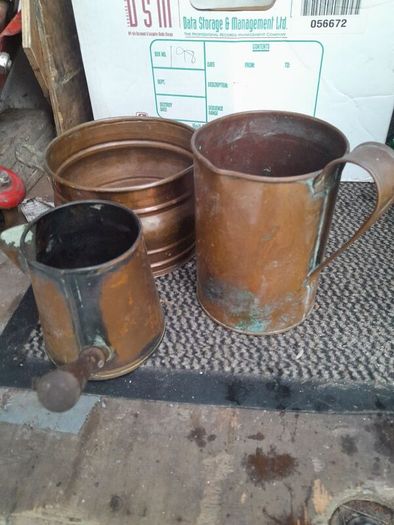 vintage copper pots