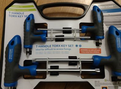 New T-Handle Torx Key Set of 8 Tools