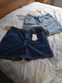 Two Pairs of denim shorts size 14