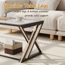 Coffee Table, Living Room Table, Center Tea Tables, Glass Coffee Table, End Sidetable with Black Metal Frame for Living Room Bedroom Office, Modern Open Design, 39 x 19 x 18 IN, Transparent Glass Image 5