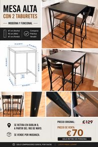 High table with 2 stools