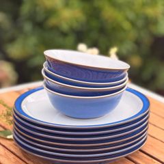 Blue Denby plates x 7 and bowls x 4