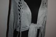 Grey fringe cardigan Atmosphere size UK14 EU42 Postage included