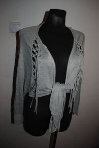 Grey fringe cardigan Atmosphere size UK14 EU42 Postage included