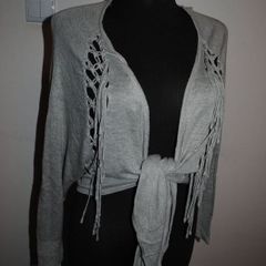 Grey fringe cardigan Atmosphere size UK14 EU42 Postage included