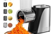 Electric Cheese Grater Salad Maker, 250W Salad Shooter, Electric Vegetable Slicer Shredder Chopper for Fruits with 5 Attachments,