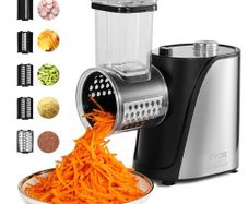 Electric Cheese Grater Salad Maker, 250W Salad Shooter, Electric Vegetable Slicer Shredder Chopper for Fruits with 5 Attachments,