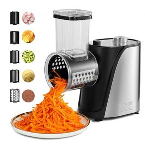 Electric Cheese Grater Salad Maker, 250W Salad Shooter, Electric Vegetable Slicer Shredder Chopper for Fruits with 5 Attachments,