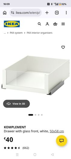 Ikea Komplement Drawer with glass front 50x58 cm
