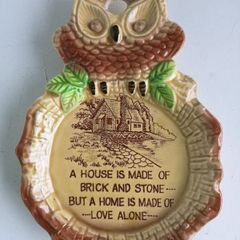 Vintage c1970'  Owl Trinket Dish or Wall Decoration