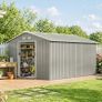 Large Metal Storage Shed Sliding Doors 13 x 11ft Image 2