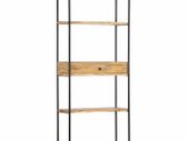 5-Tier Bookshelf 80x35x180 cm Solid Mango Wood and Steel