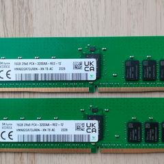 32gb Sk Hynix Ddr4-3200 Ecc Registered Server Ram, 2x16gb, Hma82gr7djr8n-xn