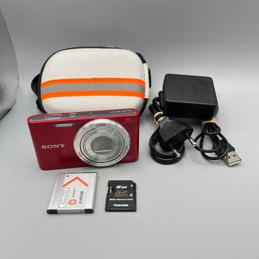 Sony DSC-W830 20.1MP Digital Camera Red - Full Kit
