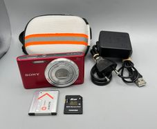 Sony DSC-W830 20.1MP Digital Camera Red - Full Kit